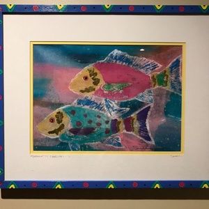 Sonia Robinson Acrylic/Mixed Media Art Signed, Matted & Framed